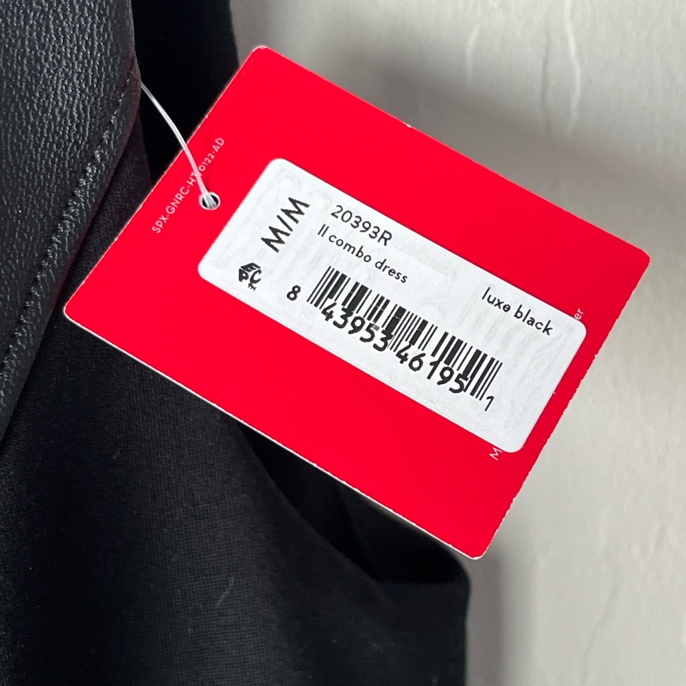 NWT Spanx faux Leather Combo Fitted Dress black medium - Picture 10 of 12